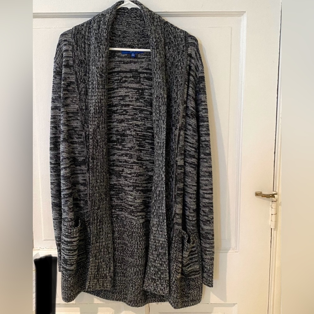 Open Cardigan (Black/Grey)